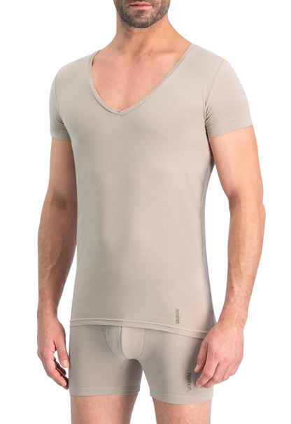 NOSHIRT nature - deep V - invisible khaki